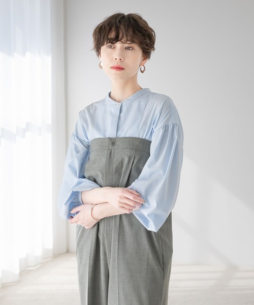 Elura(エルーラ)の「アイロンいらずカフタンシャツ/253570(シャツ/ブラウス・レディース・ブルー/ライトブルー/ブラック系その他/ライトイエロー・FREE)」の10枚目の写真