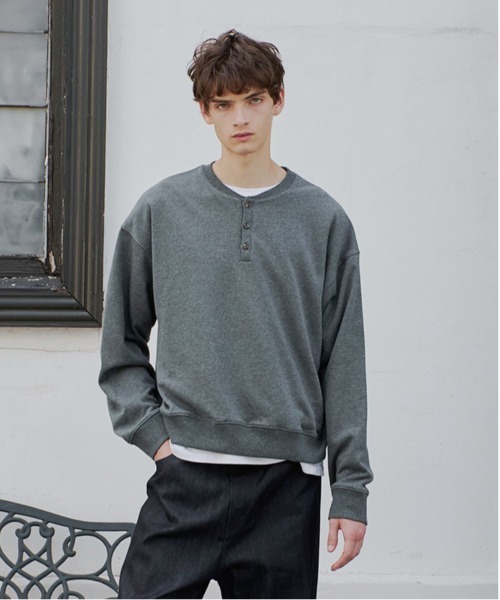 henry neck sweatshirt/ヘンリーネックスウェット（スウェット