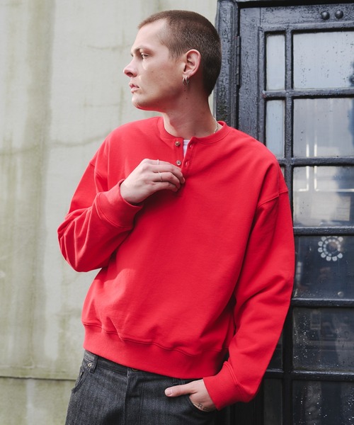 セール】henry neck sweatshirt/ヘンリーネックスウェット（スウェット