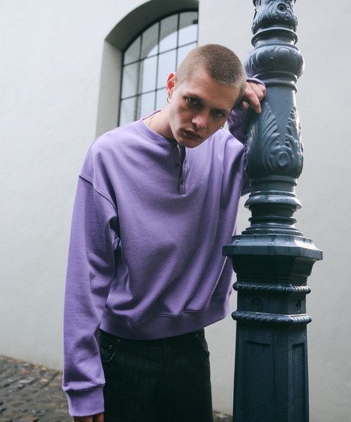 Regen Glanz（レーゲングランツ）の「henry neck sweatshirt/ヘンリーネックスウェット（スウェット・メンズ・ブラック/グレー/ブラック系その他/ライトホワイト/ネイビー・LARGE/MEDIUM/SMALL）」の18枚目の写真
