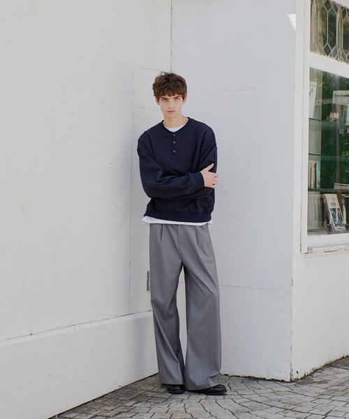 henry neck sweatshirt/ヘンリーネックスウェット（スウェット