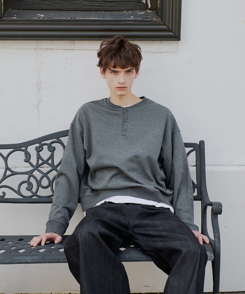 henry neck sweatshirt/ヘンリーネックスウェット（スウェット