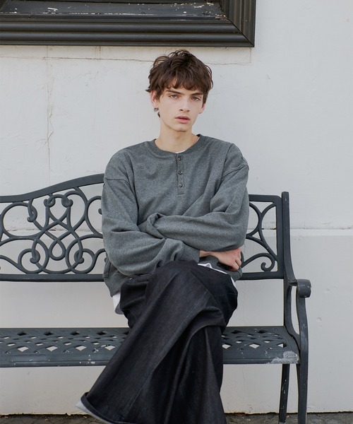 henry neck sweatshirt/ヘンリーネックスウェット（スウェット