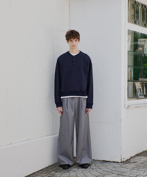 【未使用品】ANTICIPO ヘンリーネックスウェット　 48 未使用 ANTICIPO アンティーチポ 48 グレー ヘンリーネック