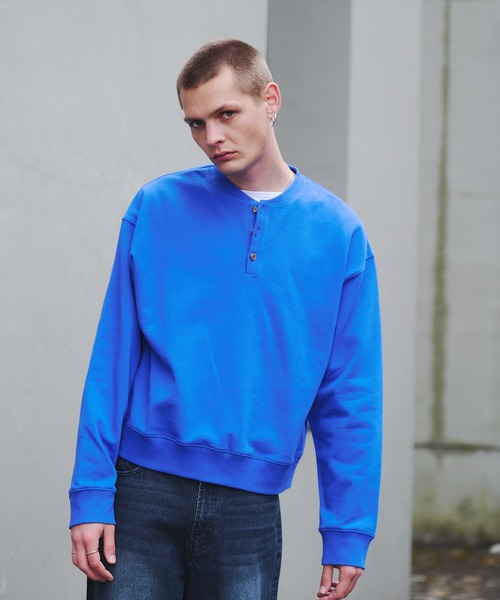 henry neck sweatshirt/ヘンリーネックスウェット（スウェット