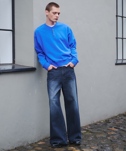Regen Glanz（レーゲングランツ）の「henry neck sweatshirt/ヘンリーネックスウェット（スウェット・メンズ・ブラック/グレー/ブラック系その他/ライトホワイト/ネイビー・LARGE/MEDIUM/SMALL）」の9枚目の写真