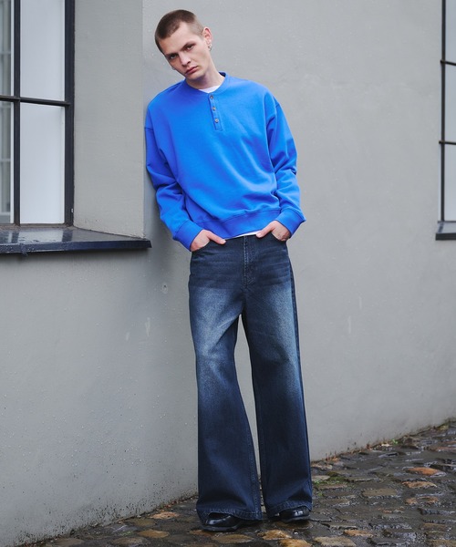 Regen Glanz（レーゲングランツ）の「henry neck sweatshirt/ヘンリーネックスウェット（スウェット・メンズ・ブラック/グレー/ブラック系その他/ライトホワイト/ネイビー・LARGE/MEDIUM/SMALL）」の10枚目の写真