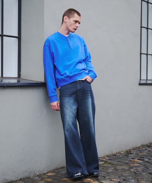 Regen Glanz（レーゲングランツ）の「henry neck sweatshirt/ヘンリーネックスウェット（スウェット・メンズ・ブラック/グレー/ブラック系その他/ライトホワイト/ネイビー・LARGE/MEDIUM/SMALL）」の11枚目の写真