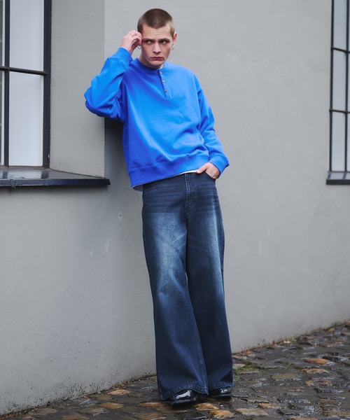 Regen Glanz（レーゲングランツ）の「henry neck sweatshirt/ヘンリーネックスウェット（スウェット・メンズ・ブラック/グレー/ブラック系その他/ライトホワイト/ネイビー・LARGE/MEDIUM/SMALL）」の13枚目の写真