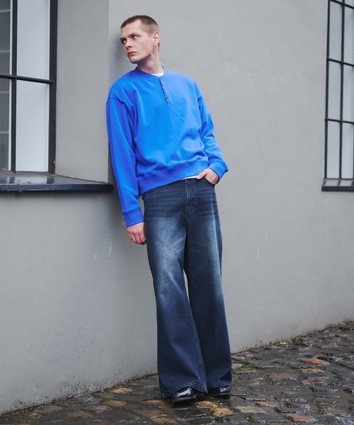 Regen Glanz（レーゲングランツ）の「henry neck sweatshirt/ヘンリーネックスウェット（スウェット・メンズ・ブラック/グレー/ブラック系その他/ライトホワイト/ネイビー・LARGE/MEDIUM/SMALL）」の14枚目の写真