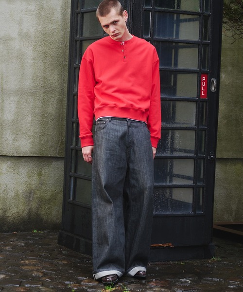 セール】henry neck sweatshirt/ヘンリーネックスウェット（スウェット