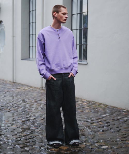 Regen Glanz（レーゲングランツ）の「henry neck sweatshirt/ヘンリーネックスウェット（スウェット・メンズ・ブラック/グレー/ブラック系その他/ライトホワイト/ネイビー・LARGE/MEDIUM/SMALL）」の19枚目の写真