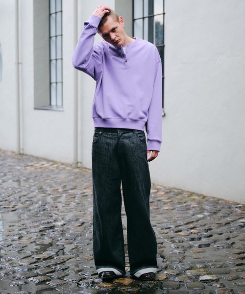 Regen Glanz（レーゲングランツ）の「henry neck sweatshirt/ヘンリーネックスウェット（スウェット・メンズ・ブラック/グレー/ブラック系その他/ライトホワイト/ネイビー・LARGE/MEDIUM/SMALL）」の22枚目の写真