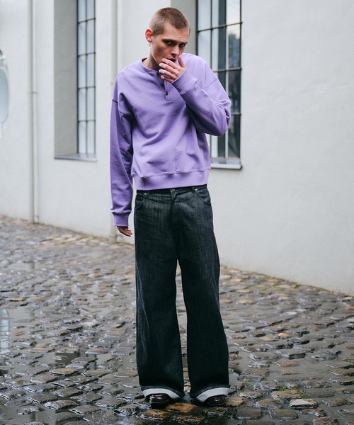 セール】henry neck sweatshirt/ヘンリーネックスウェット（スウェット