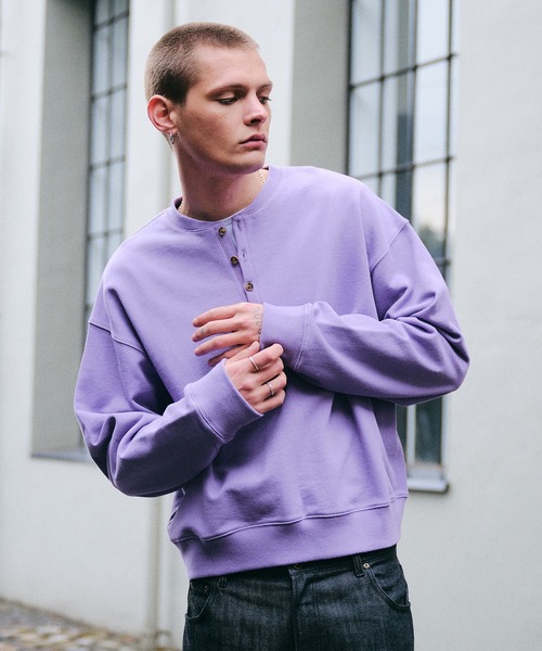 Regen Glanz（レーゲングランツ）の「henry neck sweatshirt/ヘンリーネックスウェット（スウェット・メンズ・ブラック/グレー/ブラック系その他/ライトホワイト/ネイビー・LARGE/MEDIUM/SMALL）」の15枚目の写真
