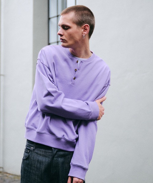 Regen Glanz（レーゲングランツ）の「henry neck sweatshirt/ヘンリーネックスウェット（スウェット・メンズ・ブラック/グレー/ブラック系その他/ライトホワイト/ネイビー・LARGE/MEDIUM/SMALL）」の16枚目の写真