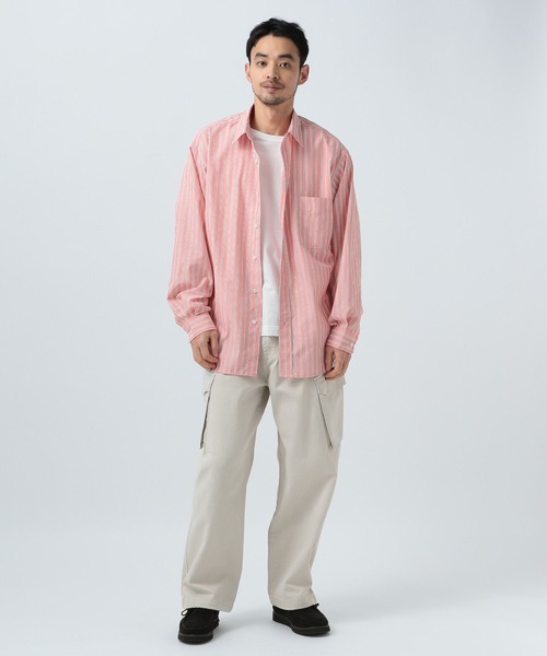 BAYFLOW（ベイフロー）の「6ポケットワイドカーゴパンツ（カーゴパンツ・メンズ・ブラック/オフホワイト・LARGE/MEDIUM）」の3枚目の写真