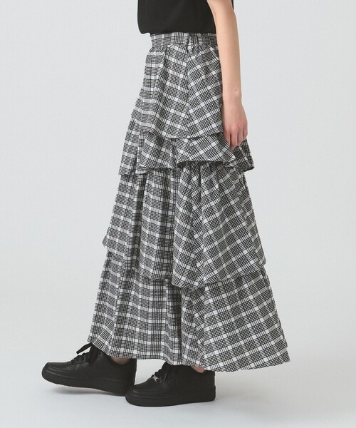 Ray BEAMS（レイビームス）の「サッカー チェック ティアード スカート（スカート・レディース・ブラック/ホワイト・1/0）」の19枚目の写真