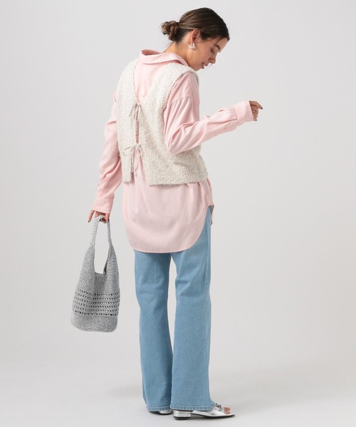 BAYFLOW（ベイフロー）の「[前後2WAY仕様]ラメニットベスト（ベスト・レディース・ライトブルー/オフホワイト/チャコール・FREE）」の12枚目の写真