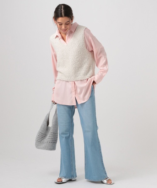 BAYFLOW（ベイフロー）の「[前後2WAY仕様]ラメニットベスト（ベスト・レディース・ライトブルー/オフホワイト/チャコール・FREE）」の11枚目の写真