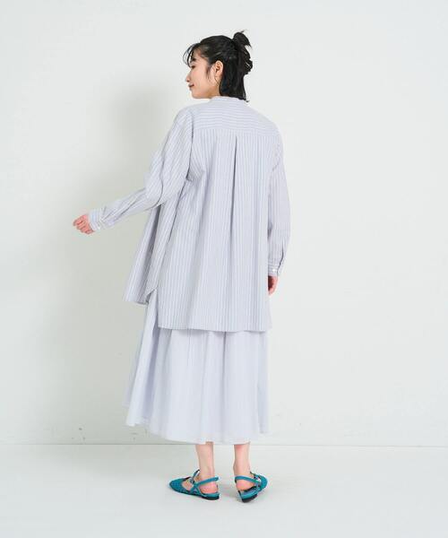 conges payes ADIEU TRISTESSE(コンジェ ペイエ アデュートリステス)の「ガーゼロングシャツ(シャツ/ブラウス・レディース・グレー系その他/ブルー系その他/チェック・38)」の12枚目の写真