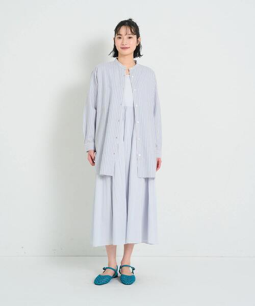 conges payes ADIEU TRISTESSE(コンジェ ペイエ アデュートリステス)の「ガーゼロングシャツ(シャツ/ブラウス・レディース・グレー系その他/ブルー系その他/チェック・38)」の2枚目の写真