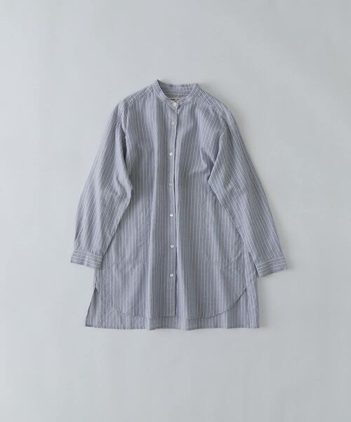 conges payes ADIEU TRISTESSE(コンジェ ペイエ アデュートリステス)の「ガーゼロングシャツ(シャツ/ブラウス・レディース・グレー系その他/ブルー系その他/チェック・38)」の6枚目の写真
