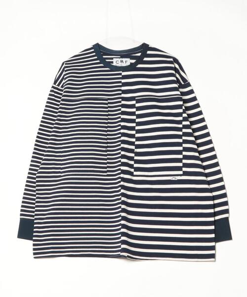 CMF OUTDOOR GARMENT（シーエムエフアウトドアガーメント）の「CMF OUTDOOR GARMENT/シーエムエフ アウトドアガーメント　BORDER TEE L/S（Tシャツ/カットソー・メンズ・ネイビー/ピンク・L/M）」の6枚目の写真