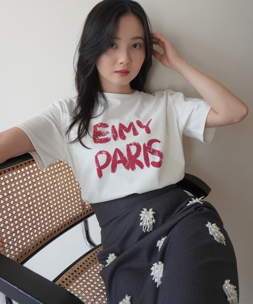 EIMY ISTOIRE(エイミーイストワール)の「ビジュー刺繍タイトスカート(スカート・レディース・グレー/ベージュ・M/S)」の5枚目の写真