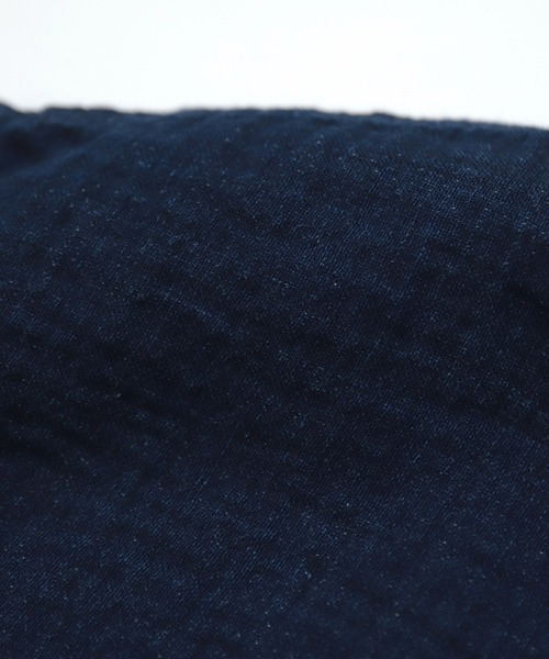 ブラウス シャツ 「 OMNIGOD womens / オムニゴッド 」 インディゴ二重ガーゼ アトリエフレンチスリーブシャツ レディース OMNIGOD womens / オムニゴッド ] インディゴ二重ガーゼ
