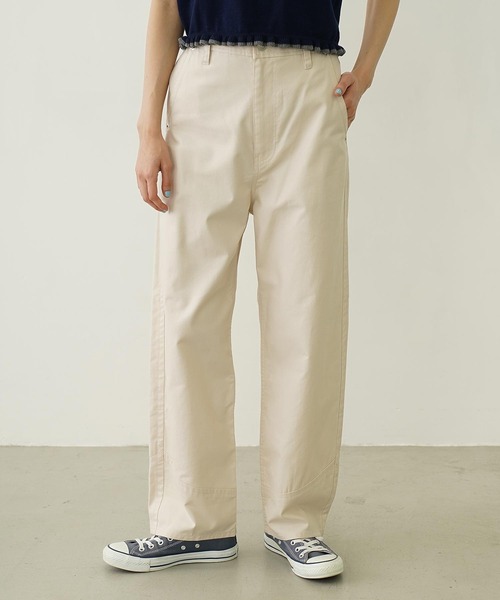 MILKFED.(ミルクフェド)の「BACK RIBBON PANTS(その他パンツ・レディース・オリーブ/ネイビー/オフホワイト・M/S)」の2枚目の写真