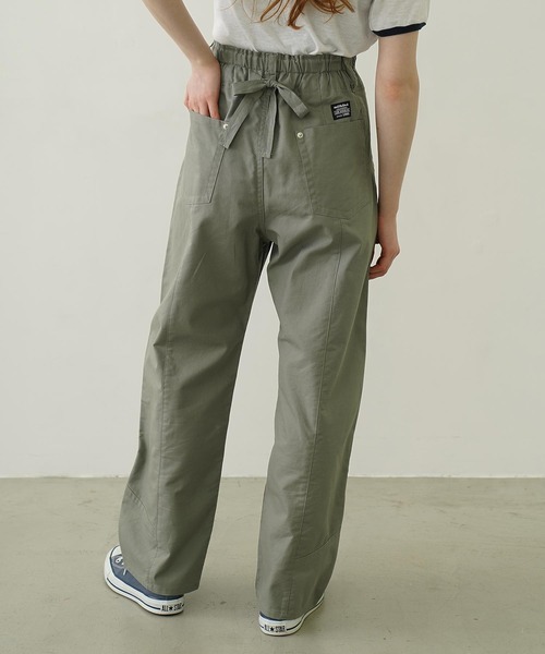 MILKFED.(ミルクフェド)の「BACK RIBBON PANTS(その他パンツ・レディース・オリーブ/ネイビー/オフホワイト・M/S)」の1枚目の写真