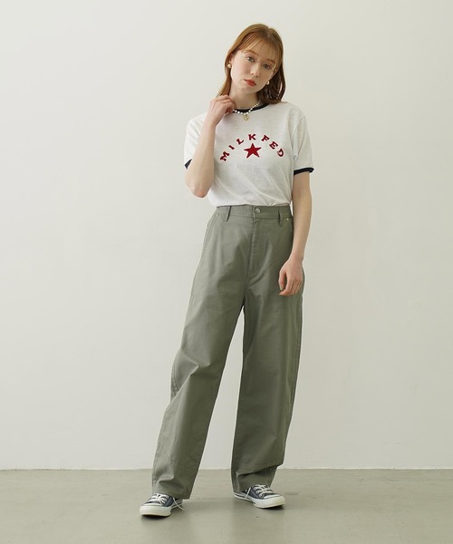 MILKFED.(ミルクフェド)の「BACK RIBBON PANTS(その他パンツ・レディース・オリーブ/ネイビー/オフホワイト・M/S)」の7枚目の写真