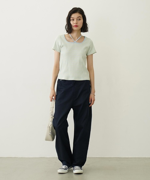 MILKFED.(ミルクフェド)の「BACK RIBBON PANTS(その他パンツ・レディース・オリーブ/ネイビー/オフホワイト・M/S)」の15枚目の写真