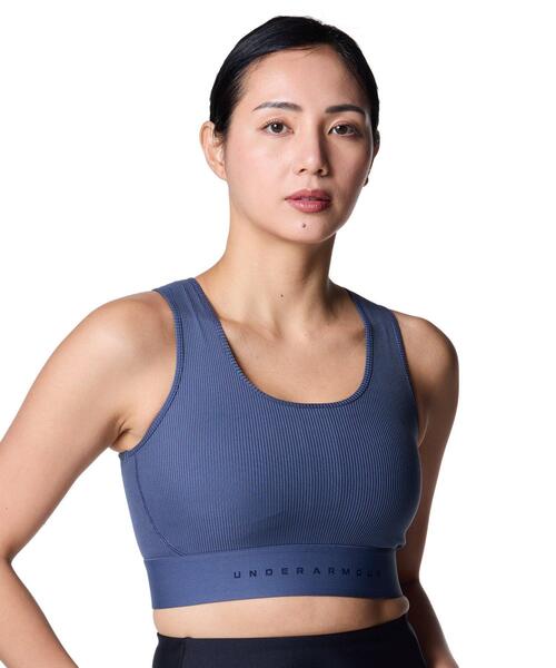 UNDER ARMOUR(アンダーアーマー)の「UAリブ ブラ ミディアムサポート(トレーニング/レディース)(スポーツブラ・レディース・チャコールグレー・S/M/XL/L)」の1枚目の写真