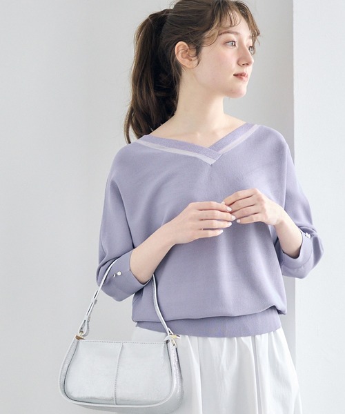 12Twelve Agenda(トゥエルブ アジェンダ)の「前後2wayラメシアーネックドルマンニットプルオーバー(ニット/セーター・レディース・ブラック/オフホワイト/ミント/ラベンダー/ピンク/ブラウン/ブルーグリーン・M)」の6枚目の写真