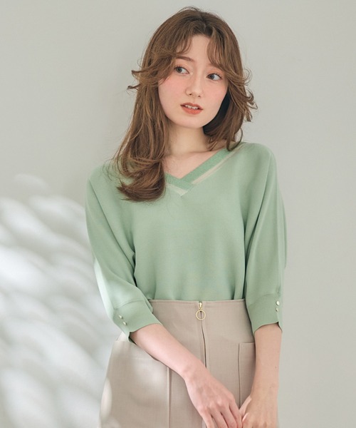 12Twelve Agenda(トゥエルブ アジェンダ)の「前後2wayラメシアーネックドルマンニットプルオーバー(ニット/セーター・レディース・ブラック/オフホワイト/ミント/ラベンダー/ピンク/ブラウン/ブルーグリーン・M)」の5枚目の写真