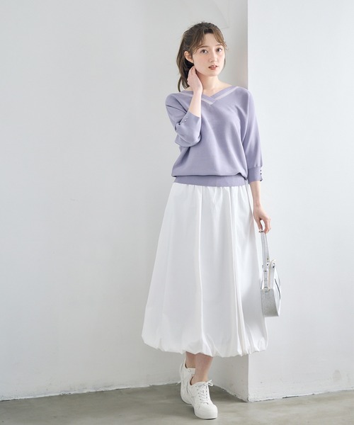 12Twelve Agenda(トゥエルブ アジェンダ)の「前後2wayラメシアーネックドルマンニットプルオーバー(ニット/セーター・レディース・ブラック/オフホワイト/ミント/ラベンダー/ピンク/ブラウン/ブルーグリーン・M)」の14枚目の写真