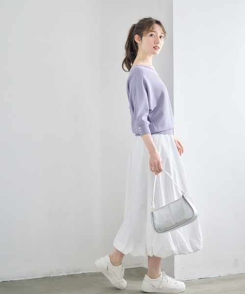 12Twelve Agenda(トゥエルブ アジェンダ)の「前後2wayラメシアーネックドルマンニットプルオーバー(ニット/セーター・レディース・ブラック/オフホワイト/ミント/ラベンダー/ピンク/ブラウン/ブルーグリーン・M)」の16枚目の写真
