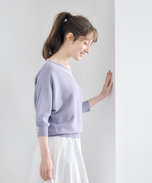 12Twelve Agenda(トゥエルブ アジェンダ)の「前後2wayラメシアーネックドルマンニットプルオーバー(ニット/セーター・レディース・ブラック/オフホワイト/ミント/ラベンダー/ピンク/ブラウン/ブルーグリーン・M)」の12枚目の写真