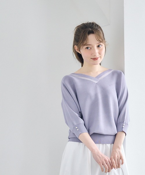 12Twelve Agenda(トゥエルブ アジェンダ)の「前後2wayラメシアーネックドルマンニットプルオーバー(ニット/セーター・レディース・ブラック/オフホワイト/ミント/ラベンダー/ピンク/ブラウン/ブルーグリーン・M)」の10枚目の写真