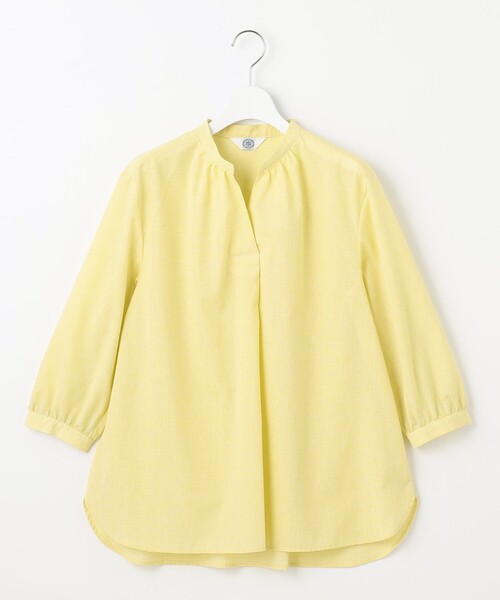 J.PRESS Ladies(J.プレス レディス)の「【洗える】リネンminiチェック バンドカラー プルオーバー ブラウス(シャツ/ブラウス・レディース・ライトグリーン系3/ネイビー系3/ピンク系3・XS)」の11枚目の写真