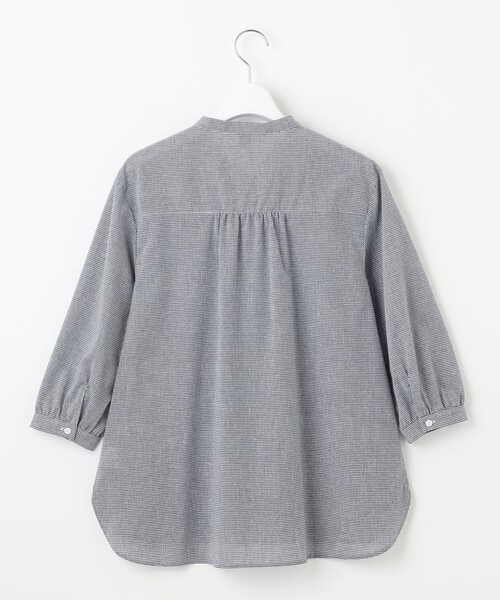 J.PRESS Ladies(J.プレス レディス)の「【洗える】リネンminiチェック バンドカラー プルオーバー ブラウス(シャツ/ブラウス・レディース・ライトグリーン系3/ネイビー系3/ピンク系3・XS)」の13枚目の写真