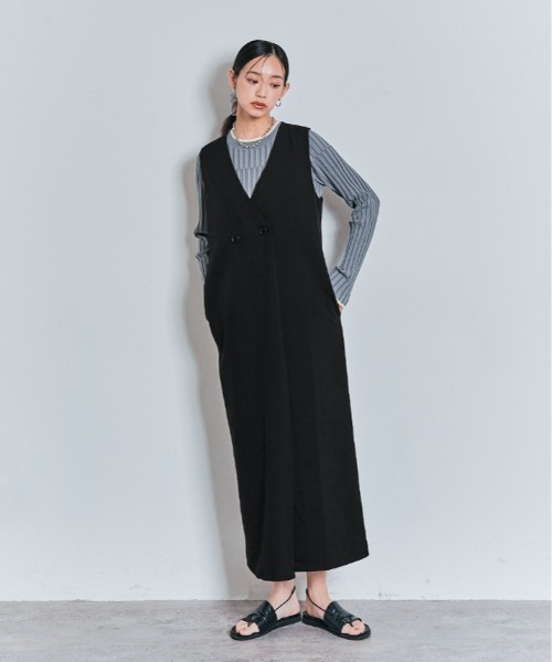 W:Huku(フーク)の「ジレデザイン ワンピース(ワンピース・レディース・ブラック/グレー/ベージュ・M/L)」の5枚目の写真