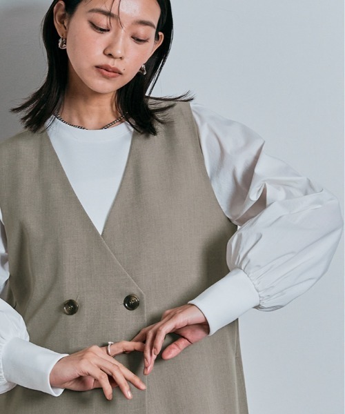 W:Huku(フーク)の「ジレデザイン ワンピース(ワンピース・レディース・ブラック/グレー/ベージュ・M/L)」の10枚目の写真
