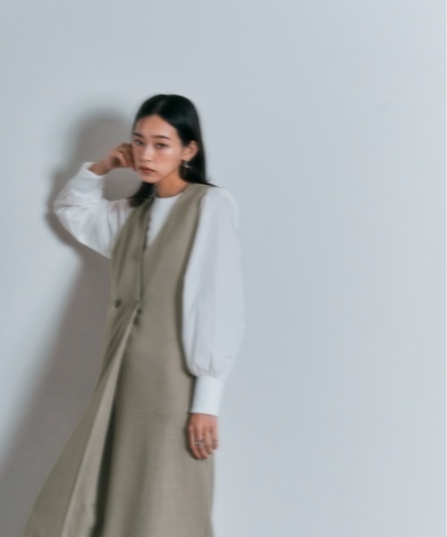 W:Huku(フーク)の「ジレデザイン ワンピース(ワンピース・レディース・ブラック/グレー/ベージュ・M/L)」の19枚目の写真