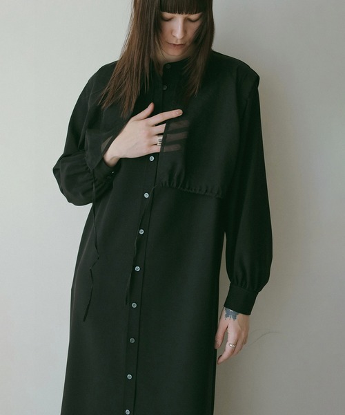 マノフ MANOF レイヤー シャツ ワンピース LAYER SHIRT ONE PIECE【2025 新作】 セール】SHEER LAYER SHIRTS ONE PIECE（ワンピース）｜MANOF（マノフ