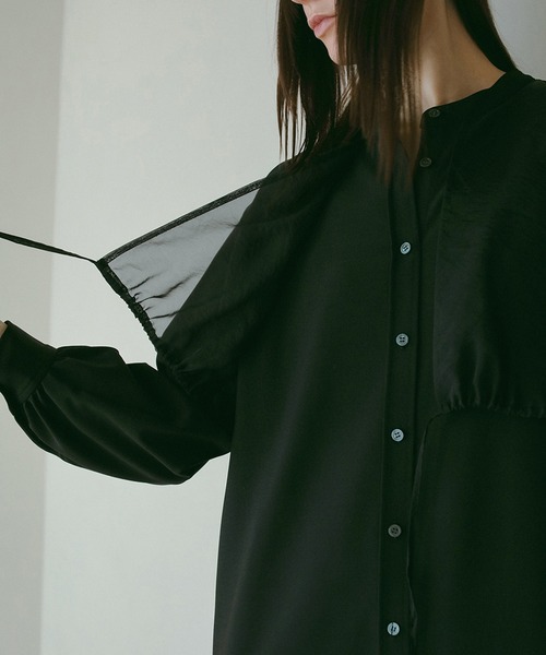MANOF（マノフ）の「SHEER LAYER SHIRTS ONE PIECE（ワンピース・レディース・ミント/ブラック・S/M）」の16枚目の写真