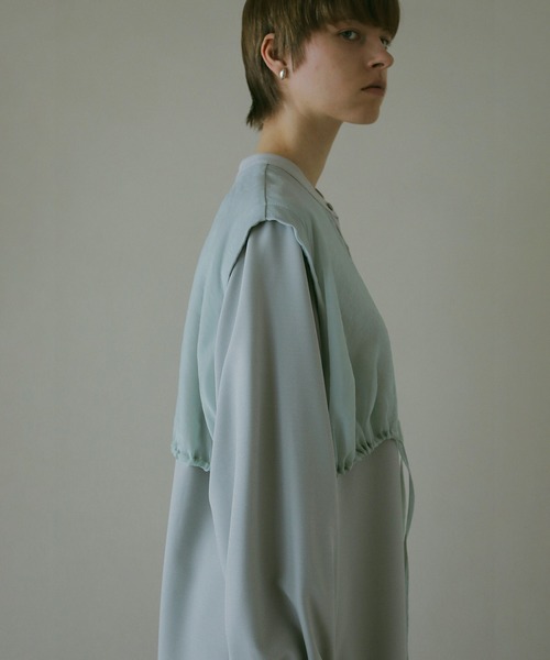 MANOF（マノフ）の「SHEER LAYER SHIRTS ONE PIECE（ワンピース・レディース・ミント/ブラック・S/M）」の8枚目の写真