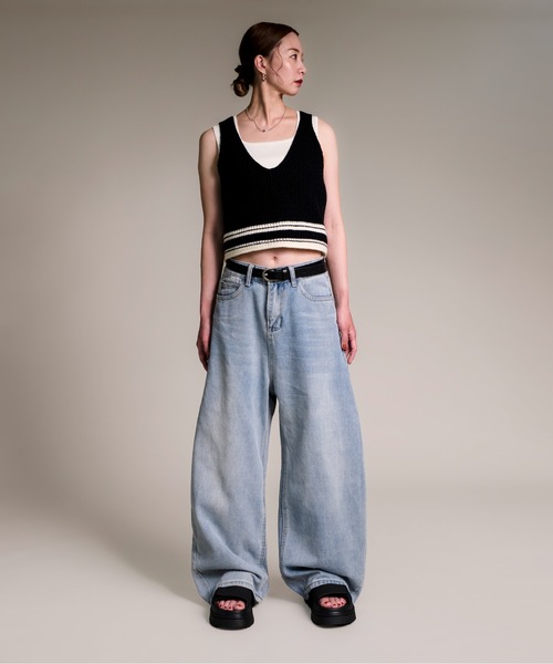 CALIFORNIA OUTFITTERS(カリフォルニア アウトフィッターズ)の「3-3A36 ルーズシルエット デニムカーブパンツ(デニムパンツ・レディース・ブルー・S/M/L/XL/XXL)」の13枚目の写真